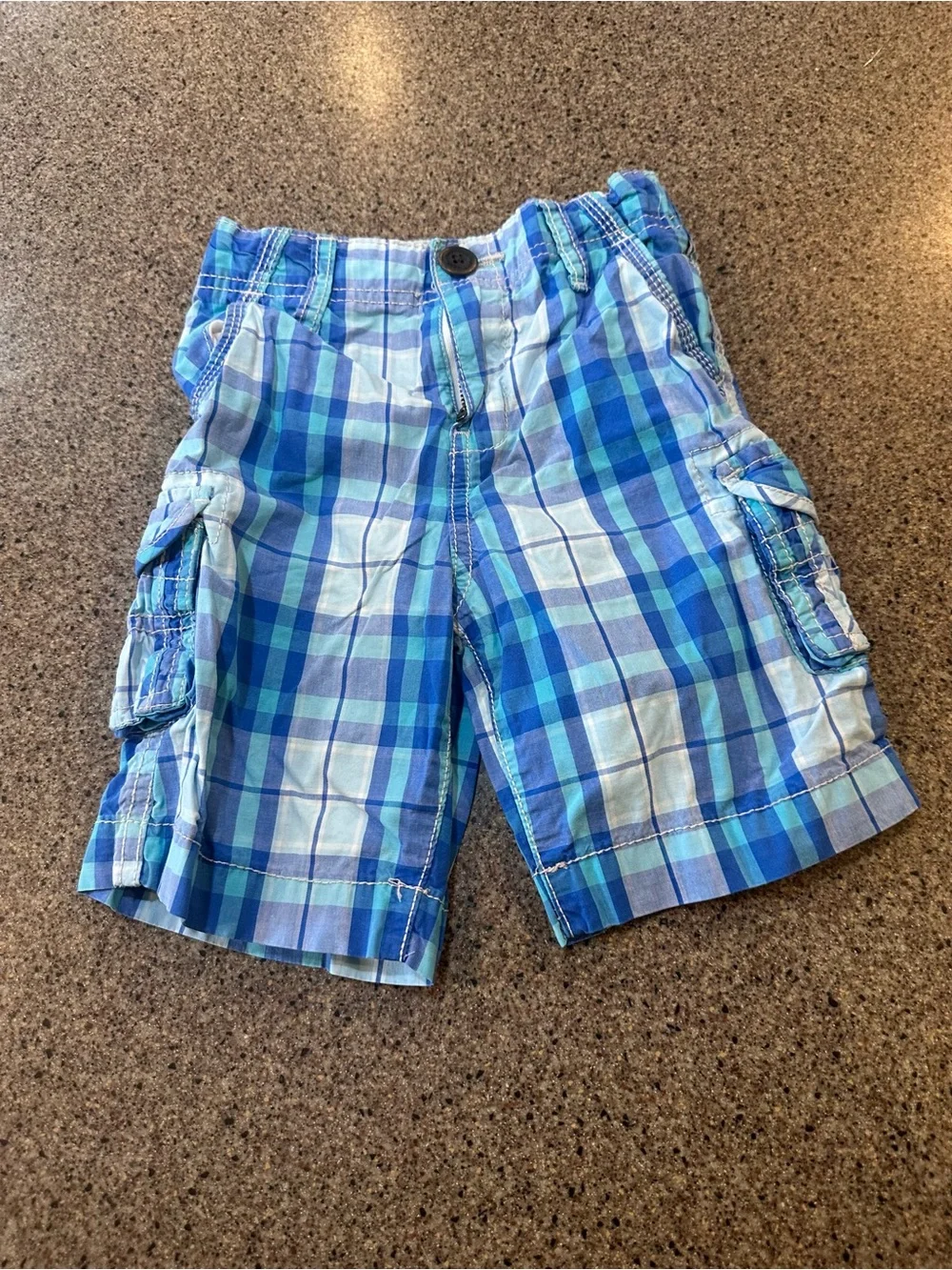 OshKosh B'gosh Blue Plaid Cargo Shorts